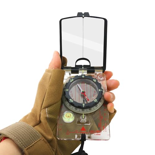 Brújula portátil de orientación para aventura al aire libre con escala de mapas y correas para el cuello, ideal para exploradores y excursionistas, con lentes miniatura 7