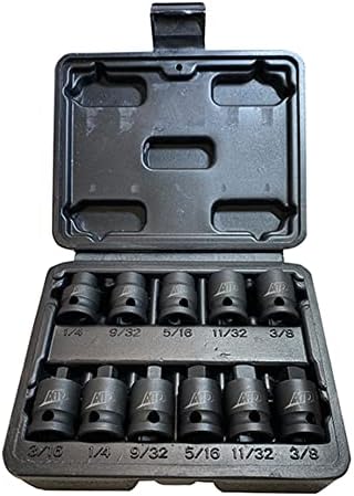 11 Pc. 3/8" Dr. 4 Point SAE Pipe Plug Impact Socket Set