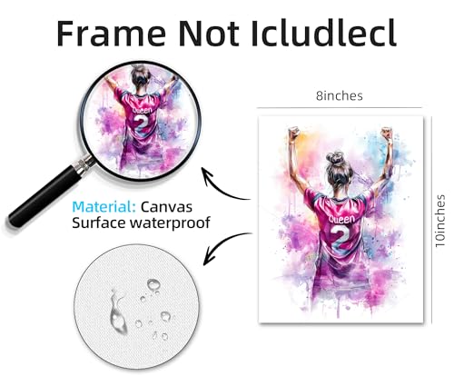 Image of Frimeeme 4 Piece Inspirational Soccer Print Set, Purple and Pink, 8x10