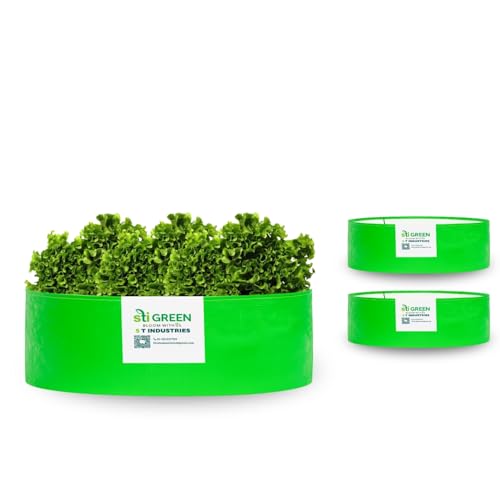 Image of HDPE Grow Bags for Plants 18X6 Inch (Pack of 3) | 260 GSM Heavy Duty UV-Protected Round Green Colour Plant Bags for Terrace and Vegetable Gardening | Strong & Reusable|