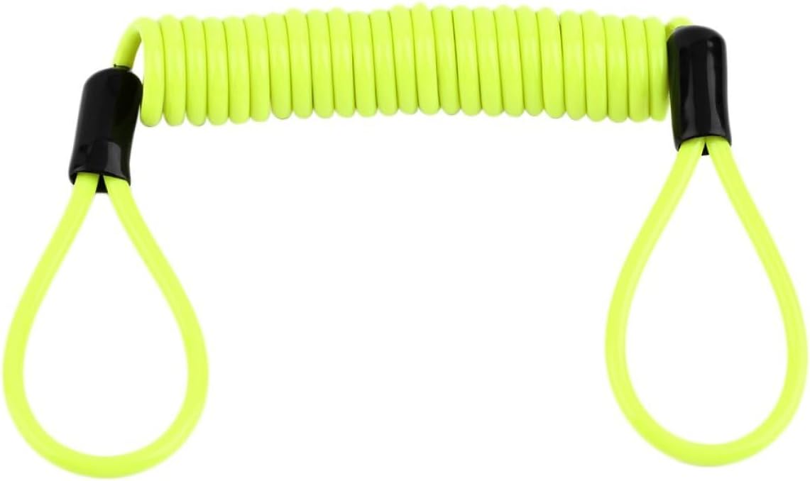 Disc Lock Reminder Cable Alarm Lock Security Spring Reminder Cable for Scooter Motorcycle Bike Brake Disc Fluorescent Green Spring Motorcycle Security Accessories