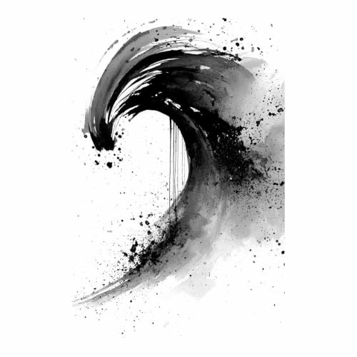 Toile decoration murale vagues abstraites pour grand salon zen