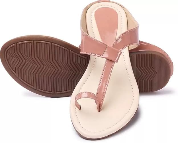 Image of Women's Toe Ring Sandals - Elegant Ruched Strap Design, Ideal for Party, Festive & Casual Wear