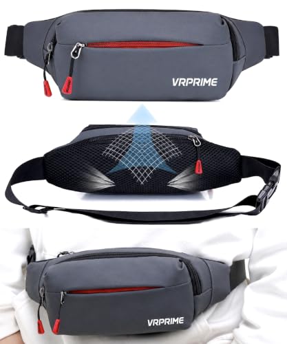 Image of Waist Bag for Men (Grey) | Fanny Waist Pouch Pack, Travel Side Sling, Running & Riding a Bike