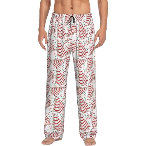 Snowflakes Christmas Men's Pajama Pants Warm Sleepwear Pants Pajama Bottoms Lounge Pants With Pocket Drawstring