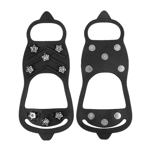 TenaLucy Crampons Antidérapants Chaussures, Pointe Recharge Glace Neige, Traction Crampons Bottes Hiver, Poids léger Clous Neige Grips pour Sports d'hiver en...