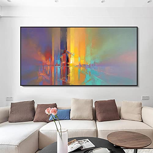 Décoration pépinière paysage abstrait sur toile pour habiller un grand mur