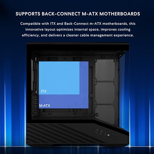 Image of Lian Li Vector V100 MINI Micro Form Factor Compact PC Case - Black(V100MIX) | Panoramic Tempered Glass, Support Backet-Connect Micro-ATX, 415mm GPUs, 360mm Radiator, 9 x 120mm Fans, Dust Filiter