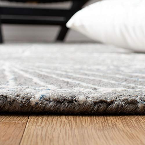 Tapete decorativo gris ecru 2'3" x 5' hecho a mano miniatura 4
