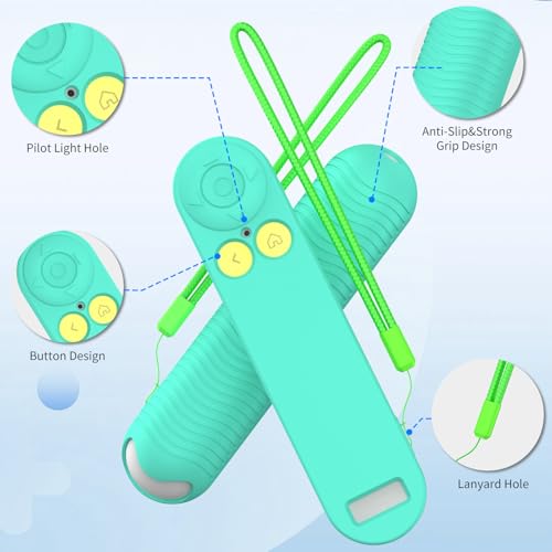 Silicone Remote Case Cover for Nex Playground Game System Remote, Anti Slip Shockproof Remote Protective Sleeve Compatible with Nex Playground Game System Remote,Remote Case with Lanyard (Green)