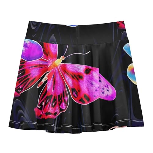 Girls' Shorts Athletic Skorts Colorful Butterfly Flower Kids Tennis Skirts Outfit Girl Skort 3t2