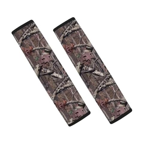 LedBack 2 Pack Car Seat Belt Covers for Cars for Women Camo Forest Seatbelt Pads Protector, Soft Comfort Seat Belt Shoulder Strap Cover Auto Accessories Decor Cover