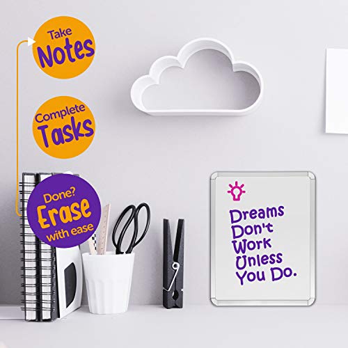 Magnetic 8.5’’ X 11’’ Small Dry Erase Whiteboard. Includes 6 Magnetic Dry Erase Markers, Assorted Colors. Great For Fridge, Locker #TOP5