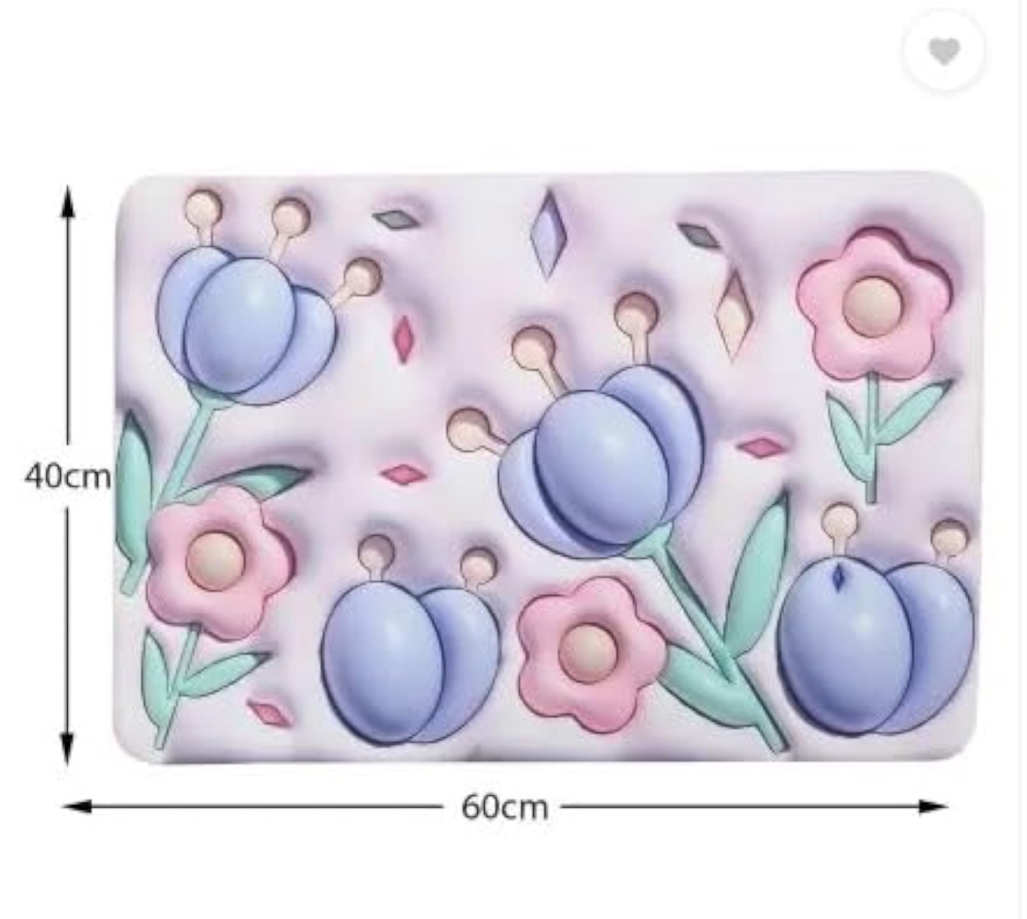 3D Visual Anti-Slip Bath Mat, Quick Drying
