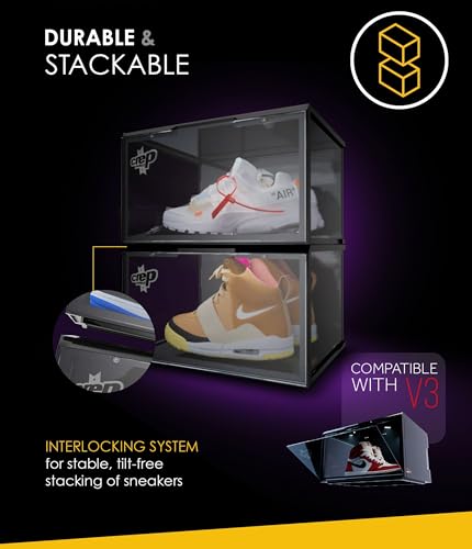 Crep Protect Crates Shoe Storage Box - Ultimate Sneaker Crates 2.0, Shoe Organizer, Stackable Shoe Crates (2 Crates Per Pack)