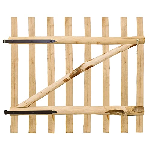 vidaXL Puerta para Valla de Jardín 100x90 cm Madera de Avellano Cancela Cerca