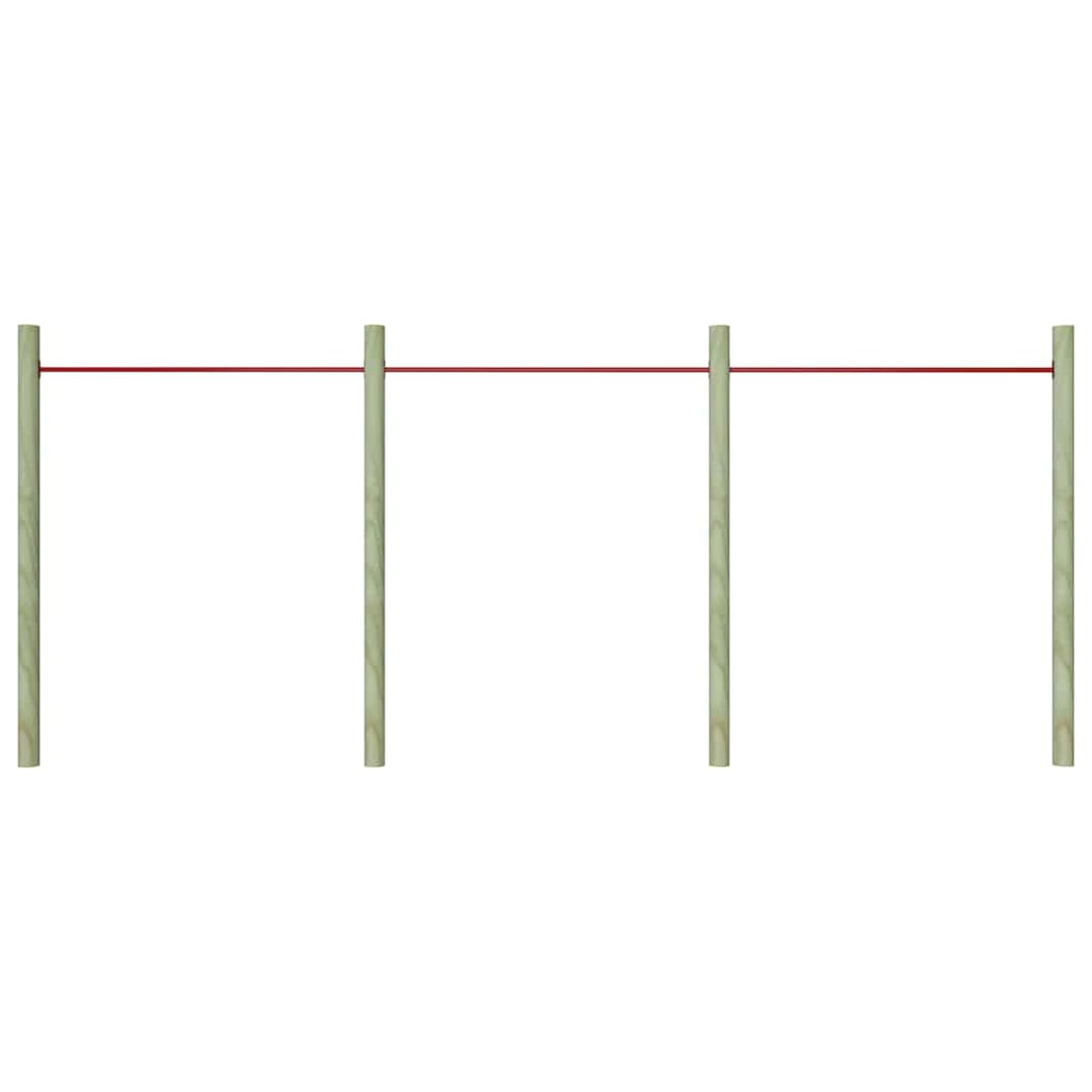 Tidyard Set 3 Sbarre da Gioco per Bambini in Acciaio Rosso 125 cm per Strutture da Gioco Esterno 93200
