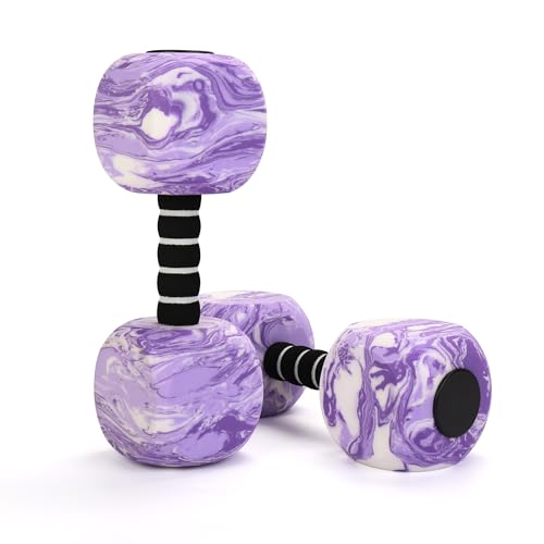 2pcs Water Weights for Pool Exercise, EVA-Foam Water Aerobics Equipment, Pool Dumbbells for Women,Kids,Seniors, Water Workouts, Weight Loss(Purple)