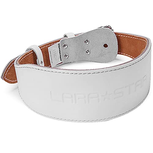Professional Weightlifting Belt, Fitness Belt, Double Stitched & Genuine Leather, Ideal for Deadlift, Powerlifting, Firm & Comfortable Lower Back Support (Color : White, Size : 60-70cm)