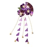 FRCOLOR Japanische Haarnadel Lange Quaste Haarspange Klassische Blume Haarspange Haarspange für Kimono Hanfu Yukata Haarschmuck Lila