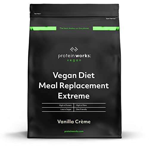 Protein Works Vegan Diät Mahlzeitenersatz Extreme | Vanillecreme | Low Calorie, Weight Loss Shake | Essential Vitamins & Minerals| 1kg