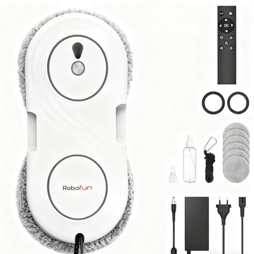 Robofun Robot Laveur de Vitre 7000Pa, Détection des Bords, 3 Modes de Nettoyage,A25