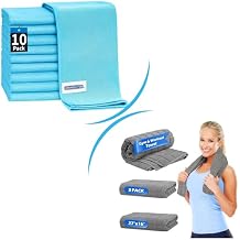 Microfiber Glass Cleaning Cloth - 10 Pack Polishing Cloths, Bundle with Microfiber Gym Towels, 3 Pack