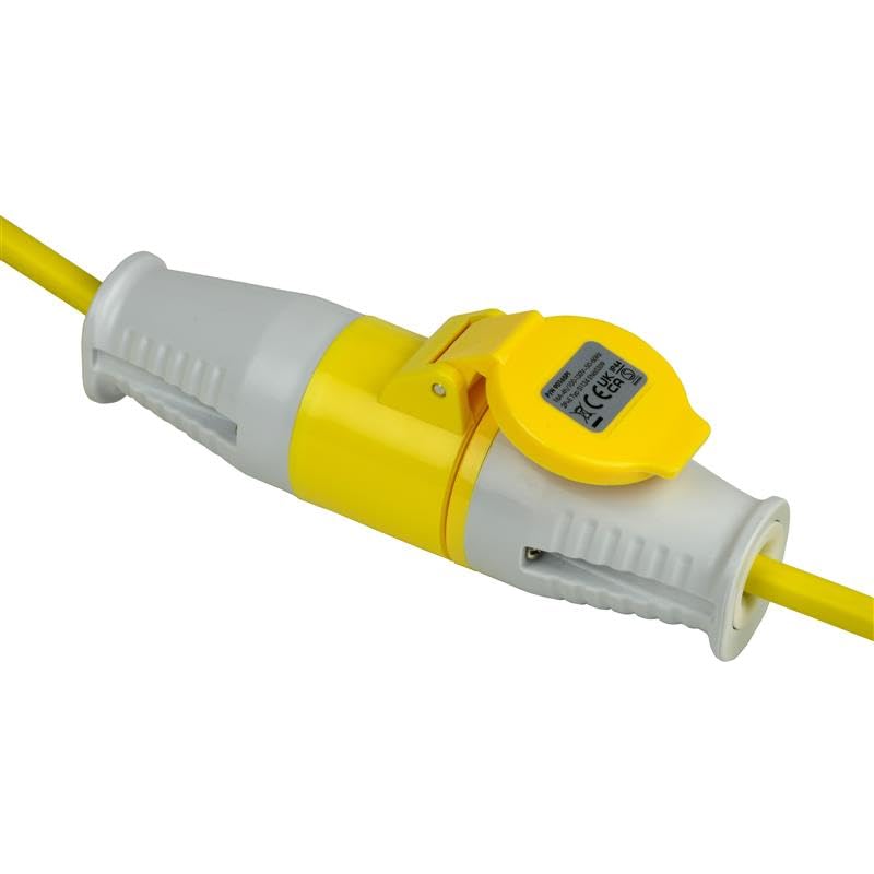 SLx Cable de extensión de 14 m, 110 V, 16 A, 2,5 mm, resistente al agua y al polvo, resistente al agua y al polvo, cable de alimentación para exteriores, para uso en garaje, construcción, color