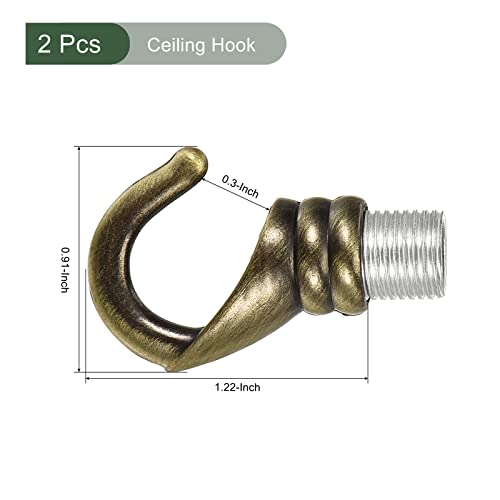 YOKIVE 2 Pcs Alloy M10 Ceiling Hook, Electroplate Pendant Fixtures Hanger, Bronze - Image 2