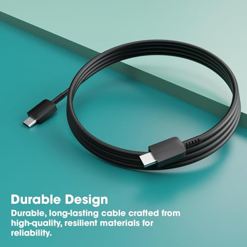 Image of Samsung Type C to Type C, Mobile Data Charging Cable for Samsung Galaxy SuperFast Transfer Power Cable A54 / A15 / A14 / A34 / A23 / F54 / F34 / F23 / F14 / M14 / M34 /M33 /S21 fe /S22 /S23 /S23 Fe 5G /S24