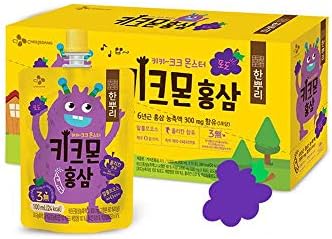 Hanppuri Korean Red Ginseng Extract with Grape for Kids, Not Bitter, 10 Pouches (3.38oz x 10ea)