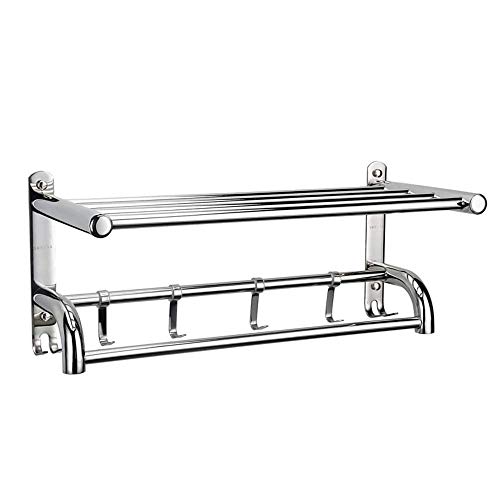Rack de serviette en acier inoxydable double rail mural de salle de bain cuisine LWX