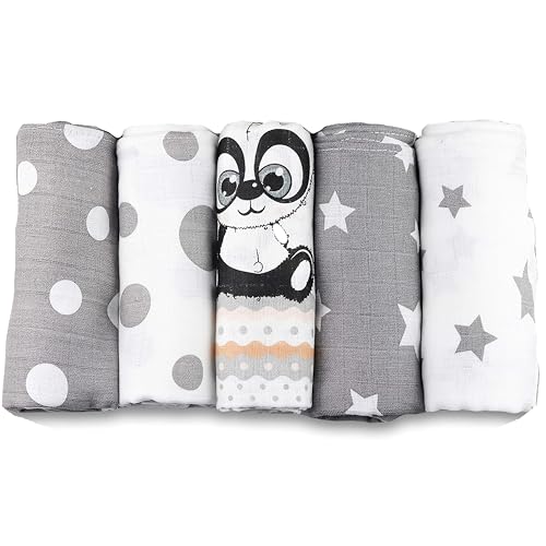 FENSILO Mulltücher Baby|Spucktücher Baby|Mullwindeln|5er Pack|70x80cm|C1-10002