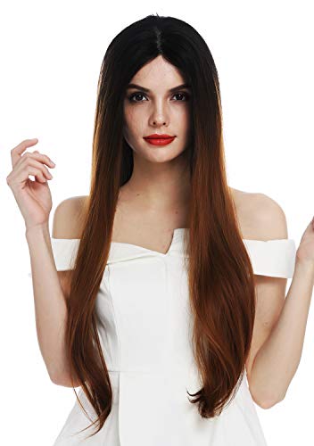WIG ME UP - DW2730-MF-HYB30YS1B wig women's wig lace front monofilament long sleek black copper brown ombre - Image 2