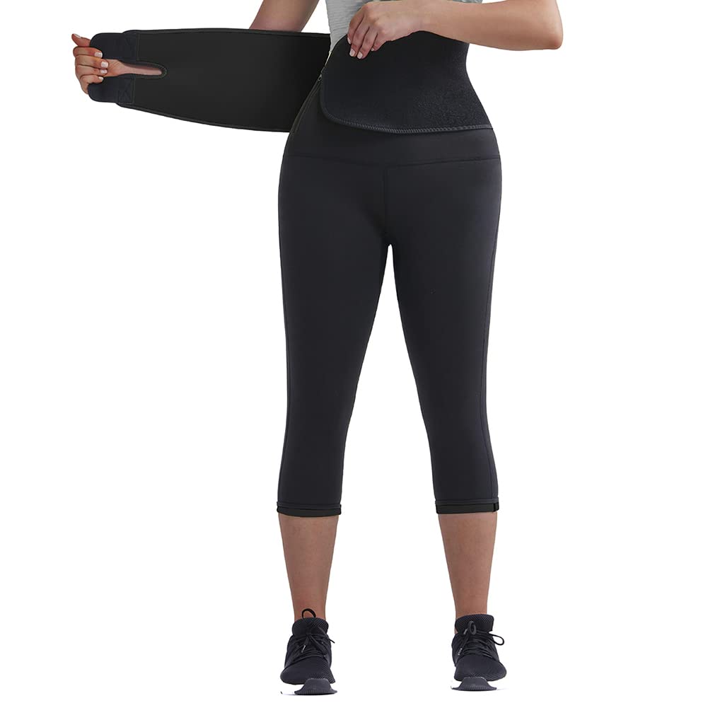 Feelingirl Women Sauna Shorts With Waist Trainer