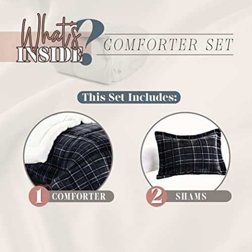 Flanelle de microdaim et micro-daim noir anthracite luxe pour grand lit - 4