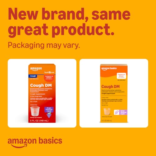 Amazon Basics 12 Hour Cough DM Syrup, Extended-Release Dextromethorphan, Grape Flavor Liquid Medicine, 5 fl oz (Pack of 1) (Previously Amazon Basic Care) - image 2