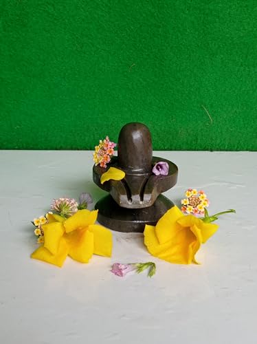 Image of Akhand Shivling Natural & Original Narmada Stone Shivling, Narmadeshwar 4 x 4 Inch for Worship at Home (Grey)