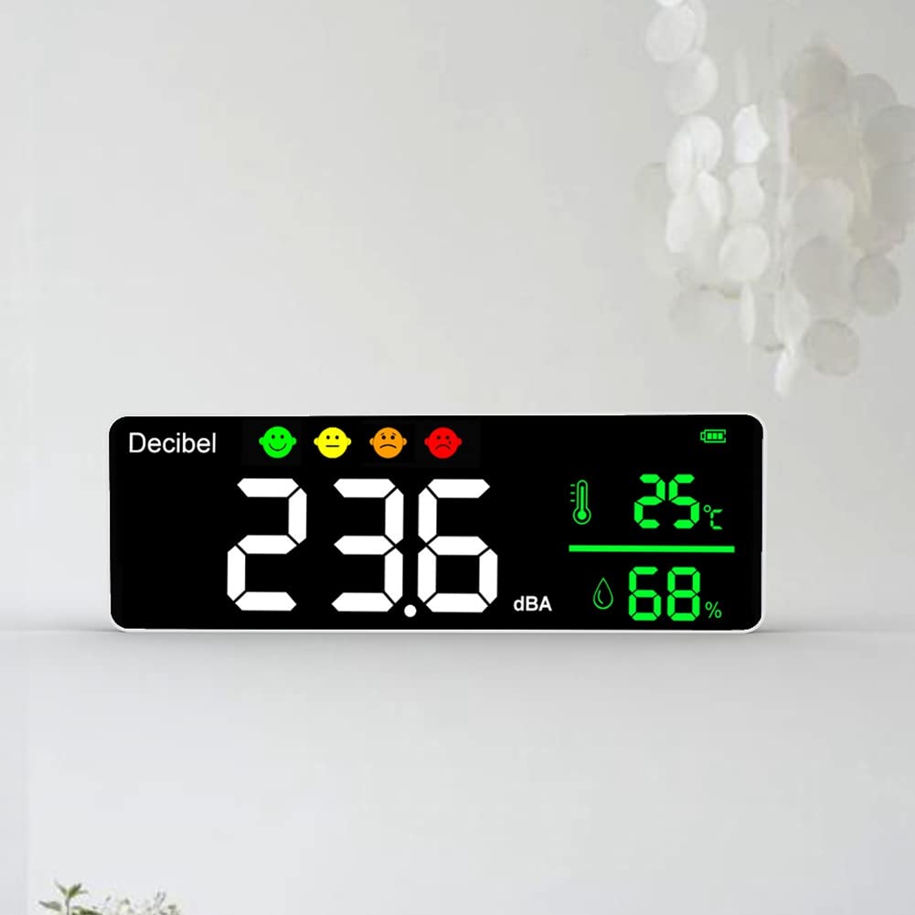 DM1306D NuméRique DéCibel SonomèTre DéTecteur de Bruit Intelligent 30-130DB Moniteur de TempéRature et D'Humidité