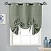Pony Dance Blackout Shades for Windows - Tie Up Curtains and Valances Set Roman Balloon Blind Grommet Top for Kitchen/Bathroom/Bedroom/Bay, 1 Piece, 46 x 63 inches (W x L), Sage Green