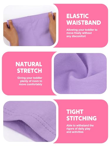 Ruisita 6 Pack Baby Toddler Girls Cotton Bike Shorts Soft Girl Thickened Cartwheel Shorts Solid Safety Dance Short for Kids ﻿3