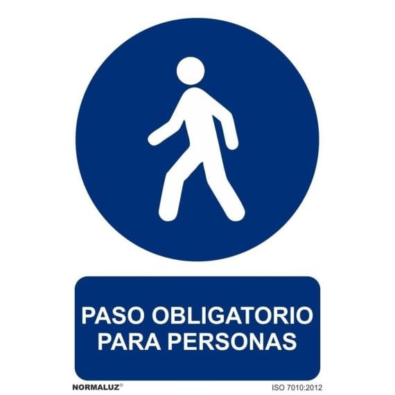 Señal de vinilo con tintas UV Paso obligatorio para personas SEKURECO