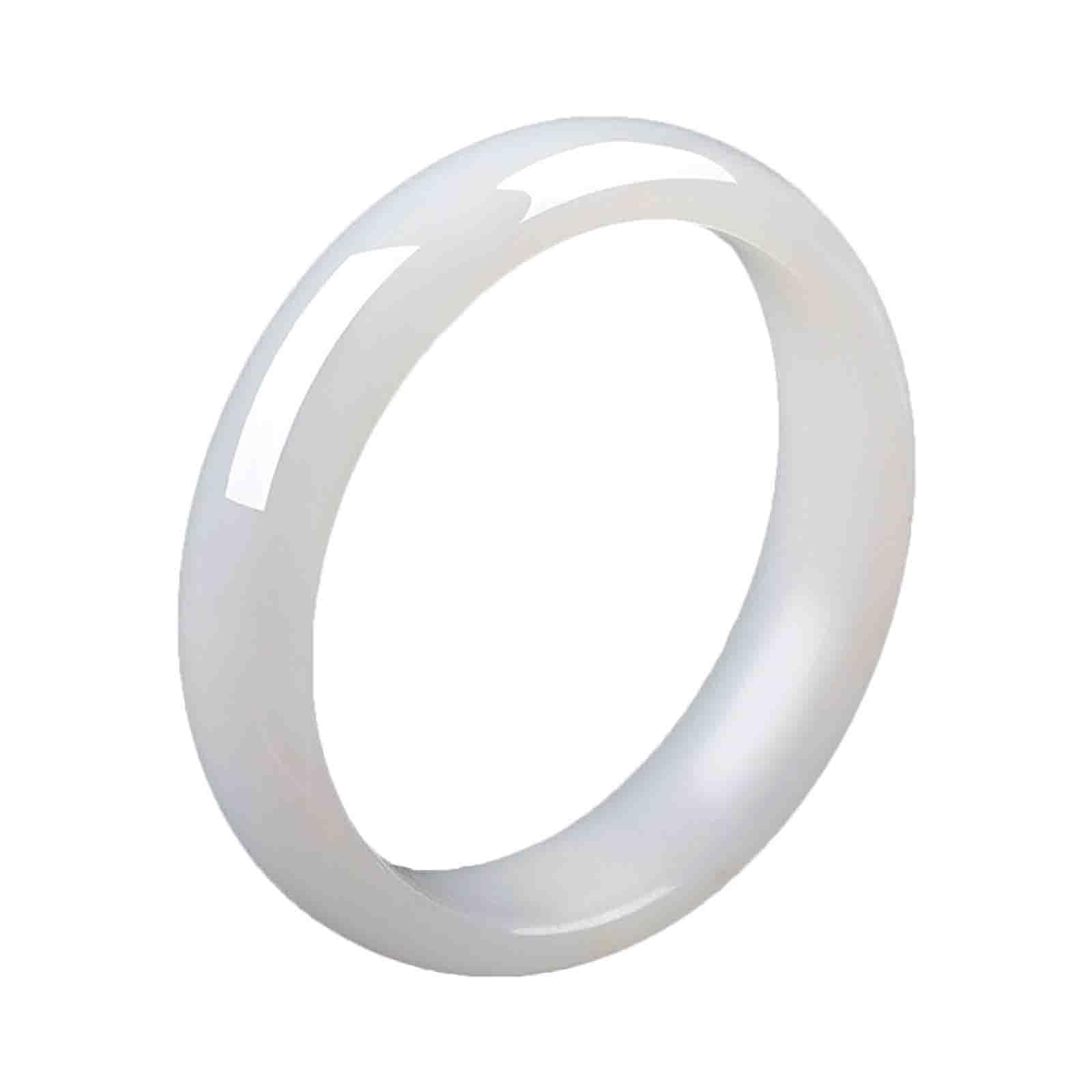 Bracciale rigido da donna in giada bianca, elegante, regalo portafortuna con scatola, perfetto per occasioni speciali e celebrazioni, accessorio fatto a mano in pietra naturale