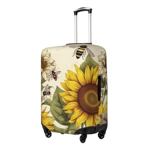 Travel Luggage Cover Anti-Scratch Suitcase Cover Protector Elastic Thicken Luggage Protector Washable Baggage Covers Bees Sunflowers Daisy Rose Flowers Suitcase Sleeve Fit 18-32 Inch Luggage Medium2