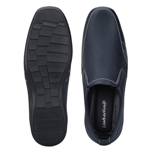 Image of Leatherkraft Round-Toe Formal Slip-On Shoes
