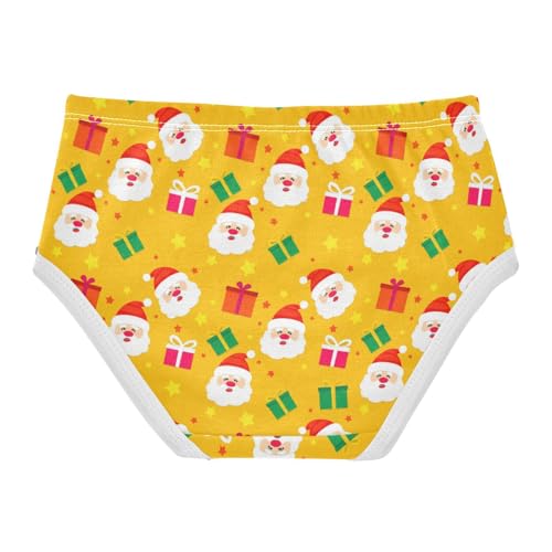 Girls' Underwear Christmas Santa Claus Gift Star Yellow Toddle Brief Panties 23036162