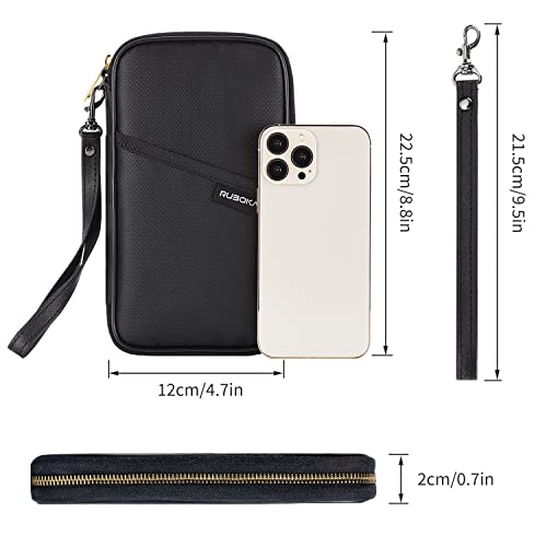 Ruboka Fire-Resistant Rfid Blocking Passport Holder Wallet (4.3Inx8.6In), Family Multiple Passport Holder Cover Money Bag Wetting Proof, Travel Document Organizer Credit Card Clutch Bag For Men Women #TOP6
