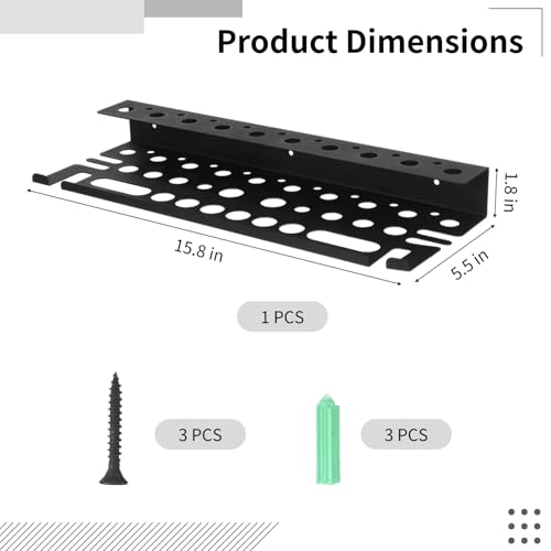 Wall Mounted Metal Screwdriver Organizer, Manual Tool Wall Holder, Plier Storage Rack for Home and Workshop, Includes Screws and Wall Anchors, Space-Saving Design - Image 5