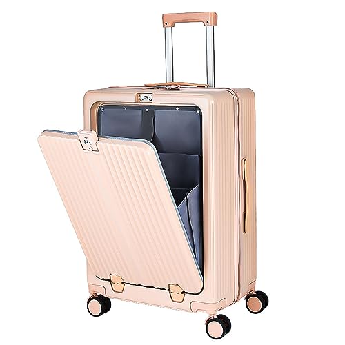 BEITH Hardside Luggage with USB, Type-C, Hook, Cup Holder, BS6605 Zipper Suitcase with TSA Lock, Front Open, 360° Double Spinner Wheels, ABS+PC Alloy Box Shell, Aluminum Lifting Rod, Waterproof