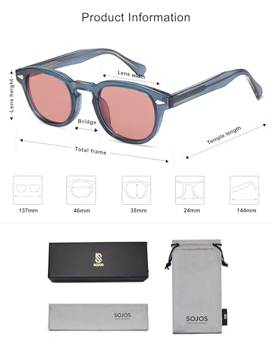 Image of SOJOS Retro Small Round Sunglasses for Men Women Trendy Circle Style UV400 Lenses Unisex Sun Glasses SJ2251